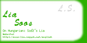 lia soos business card